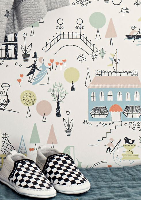 Children’s Wallpaper Wallpaper Timetie pastel green Room View