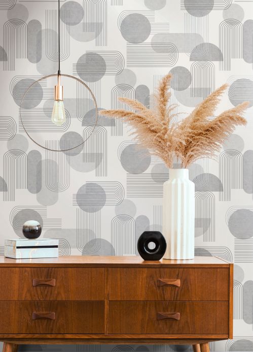 Silver Wallpaper Wallpaper Ultra grey tones Room View