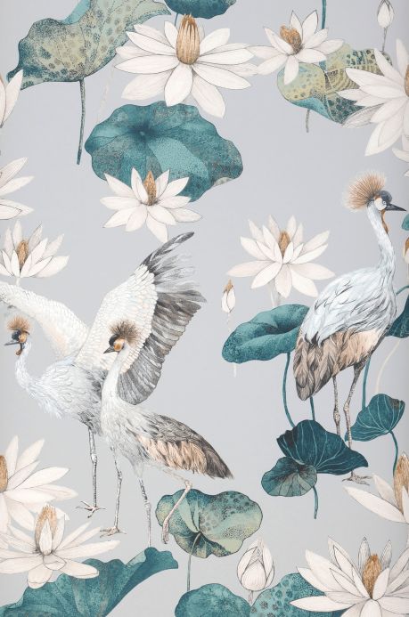 Bird Wallpaper Wallpaper Kimora light grey Roll Width