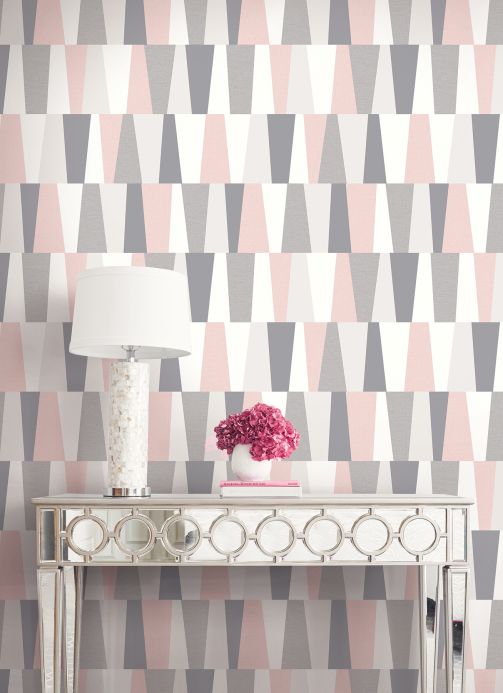 Geometric Wallpaper Wallpaper Jadina light pink Room View
