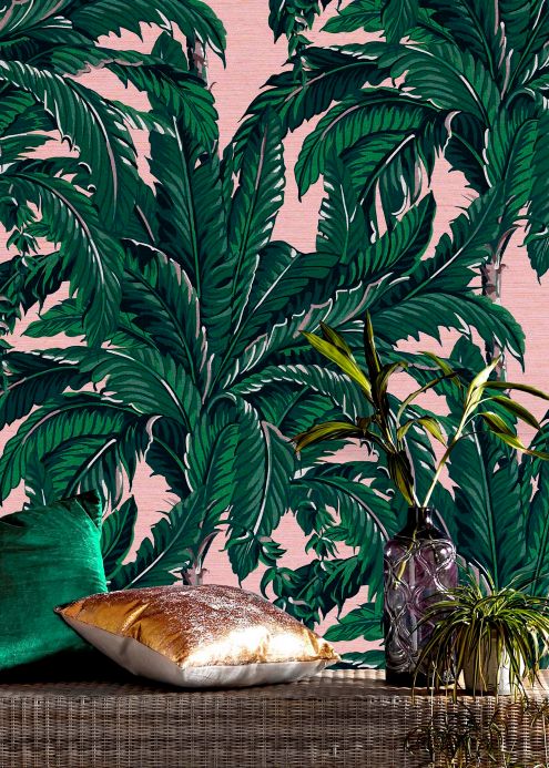 Papel pintado botánico Papel pintado Eden rosa pálido Ver habitación