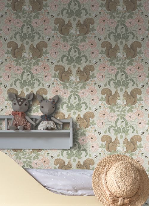 Pink Wallpaper Wallpaper Pihla cream Room View