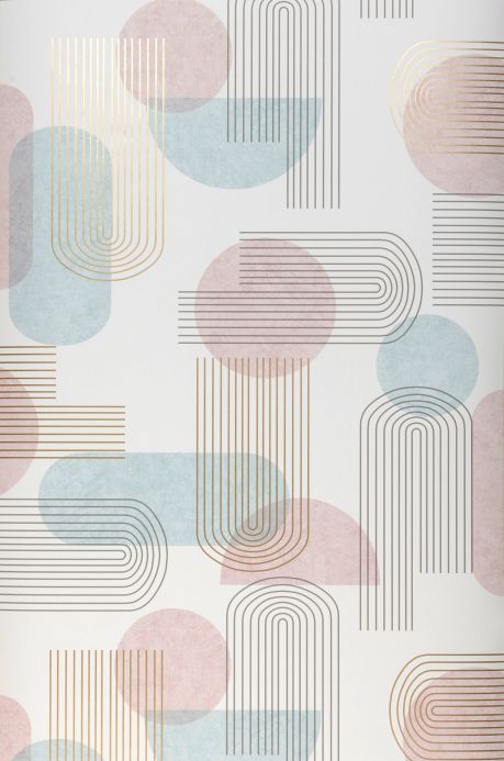 Geometric Wallpaper Wallpaper Ultra pastel turquoise Roll Width