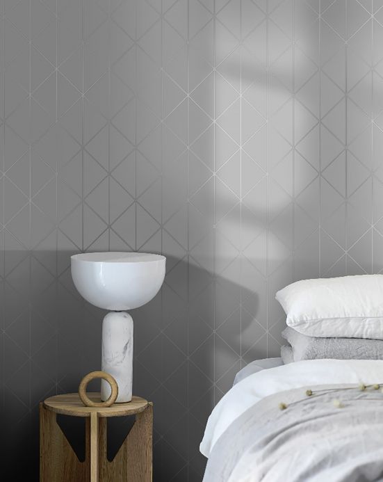 Silver Wallpaper Wallpaper Biloba light grey Room View