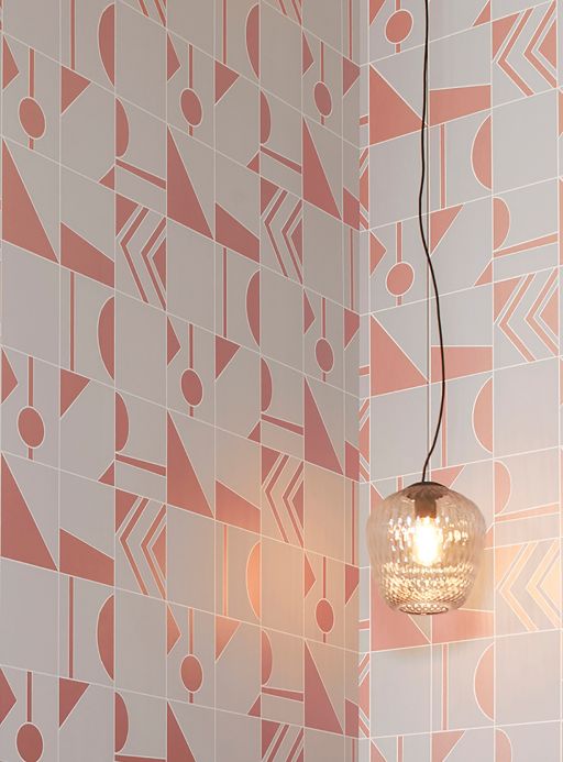 Geometric Wallpaper Wallpaper Otavio pearlescent copper Room View