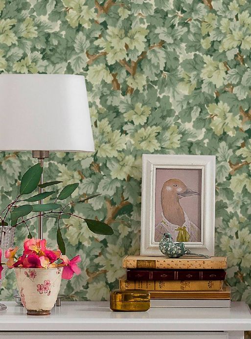 Paper-based Wallpaper Wallpaper Kutani shades of green Room View