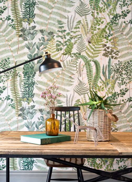 Wallpaper Wall mural Green Sanctuary grey white Room View
