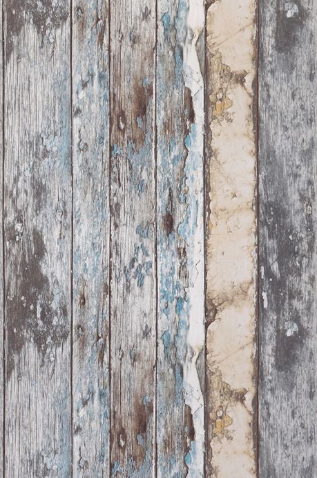 Archiv Wallpaper Wood Effect blue Roll Width