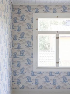 Wallpaper Alva pigeon blue Raumansicht