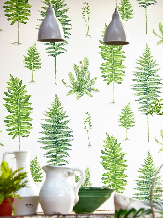 Papel de parede botânico Papel de parede Fulvia branco creme Ver quarto