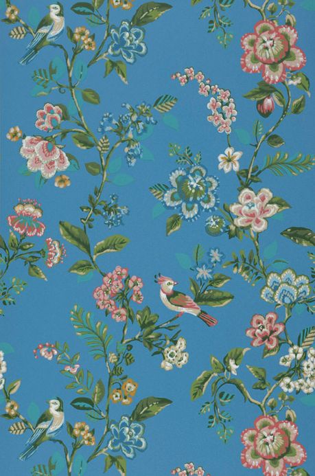 Floral Wallpaper Wallpaper Miri blue Roll Width