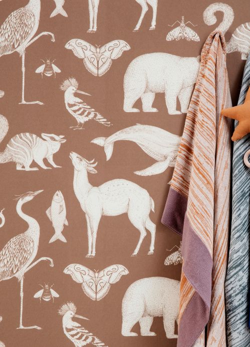 Ferm Living Wallpaper Wallpaper Animal beige brown Room View