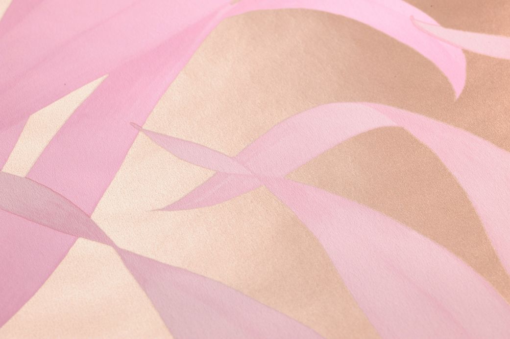 Carta da parati botanica Carta da parati Paradiso rosa chiaro Visuale dettaglio