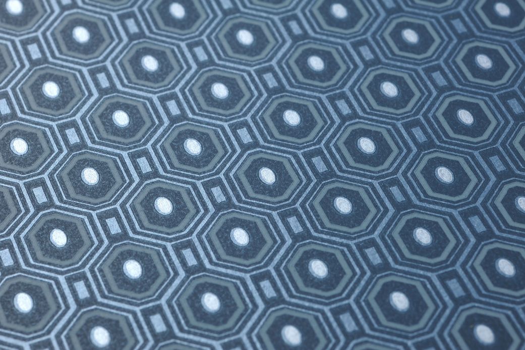Geometrische Tapeten Tapete Arkadias Perlblau Detailansicht