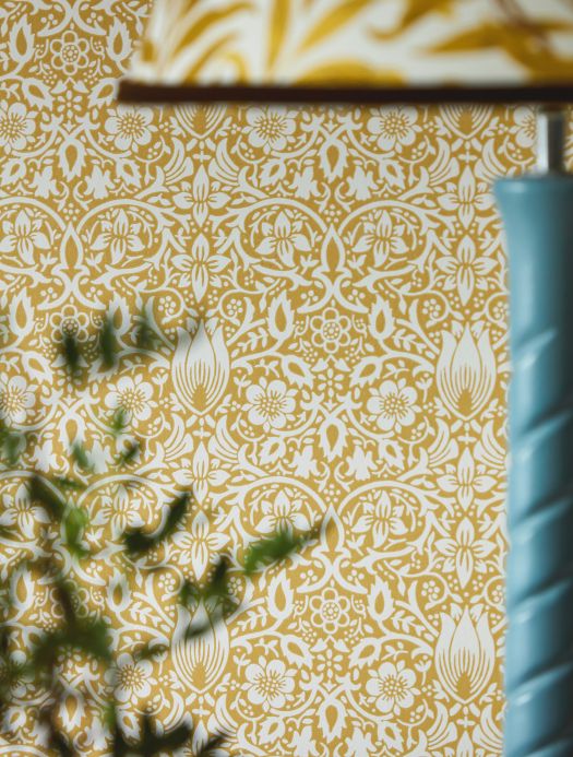 Kitchen Wallpaper Wallpaper Borage honey yellow Room View