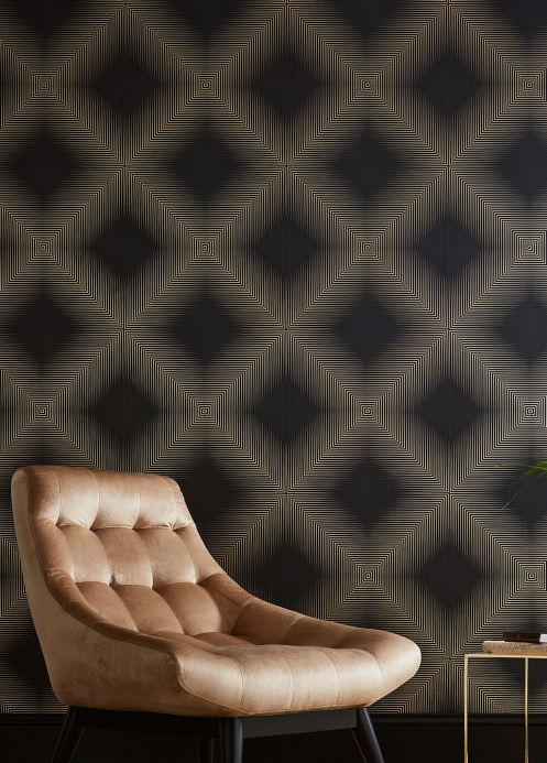 Vintage Wallpaper Wallpaper Amani anthracite Room View