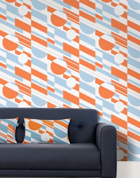 Geometric Wallpaper Wallpaper Calimero orange Room View