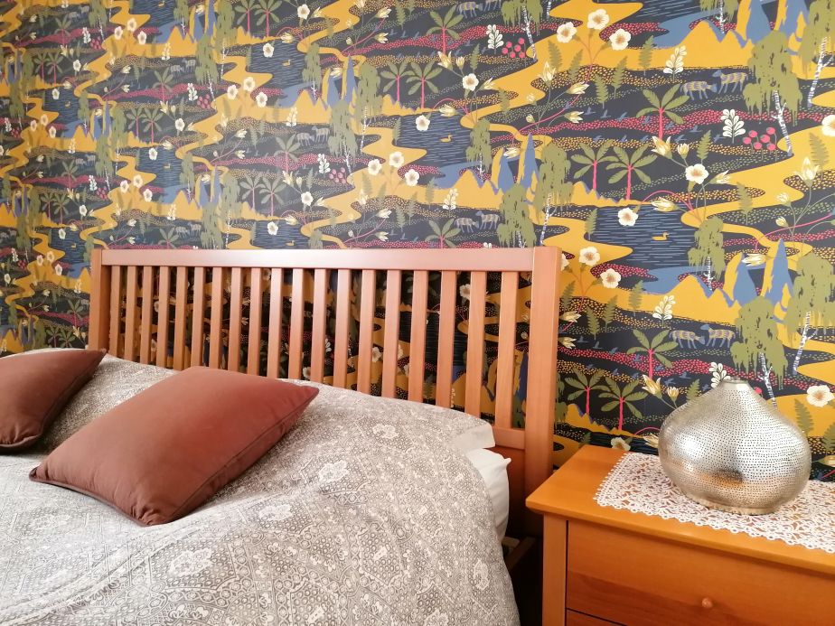 Papel pintado botánico Papel pintado Hesperia ocre Ver habitación
