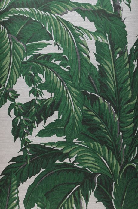 Papel de parede botânico Papel de parede Eden tons de verde Largura do rolo