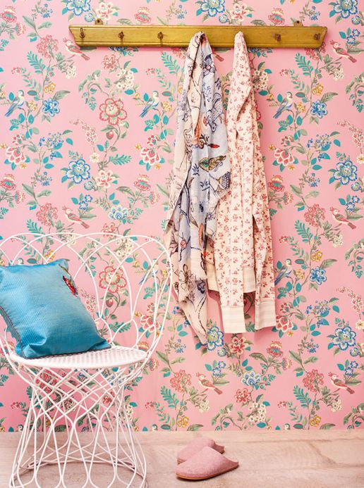 Floral Wallpaper Wallpaper Miri light pink Room View