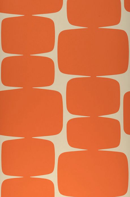 Papier peint géométrique Papier peint Waris orange Largeur de lé