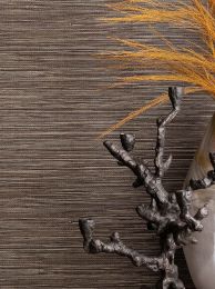 Wallpaper Grasscloth Illusion dark brown