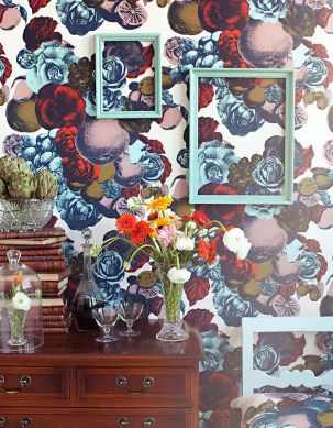 Wallpaper Boudoir pastel turquoise Room View