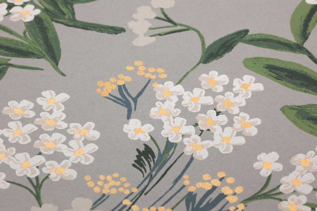 Rifle Paper Wallpaper Wallpaper Cornflower light grey Detail View