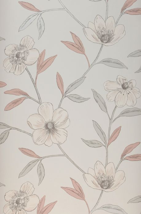 Floral Wallpaper Wallpaper Cassata grey white Roll Width