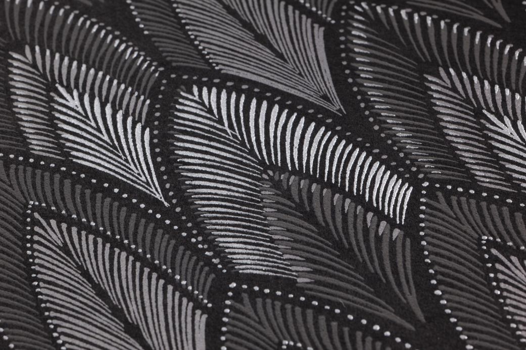 Papel de parede botânico Papel de parede Maris tons de cinza Ver detalhe
