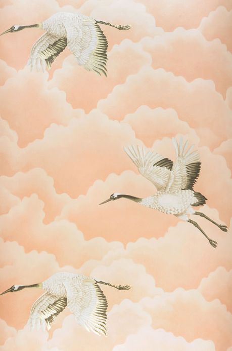 Bird Wallpaper Wallpaper Inola beige red Roll Width