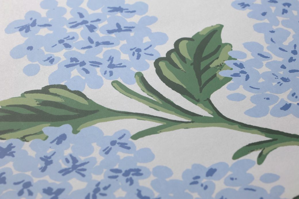 Papel de parede azul Papel de parede Hydrangea branco Ver detalhe