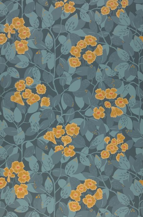 Floral Wallpaper Wallpaper Hedera grey blue Roll Width