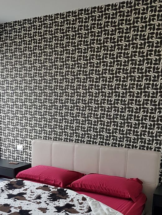 Floral Wallpaper Wallpaper Tellus black Room View