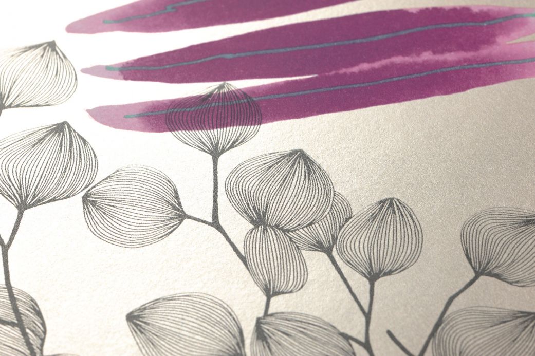 Papier peint botanique Papier peint Hilma violet Vue détail