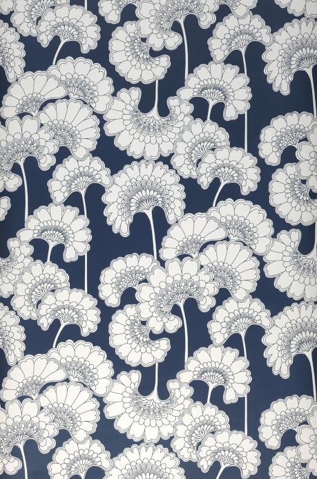 Floral Wallpaper Wallpaper Ornate steel blue Roll Width