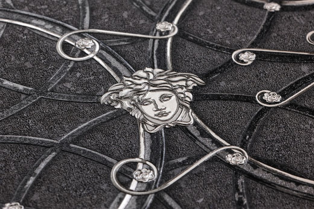 Versace Tapeten Tapete Nara Dunkelgrau Detailansicht