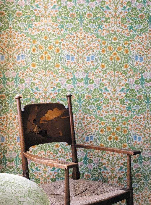 Papel pintado William Morris Papel pintado Sharon naranja Ver habitación