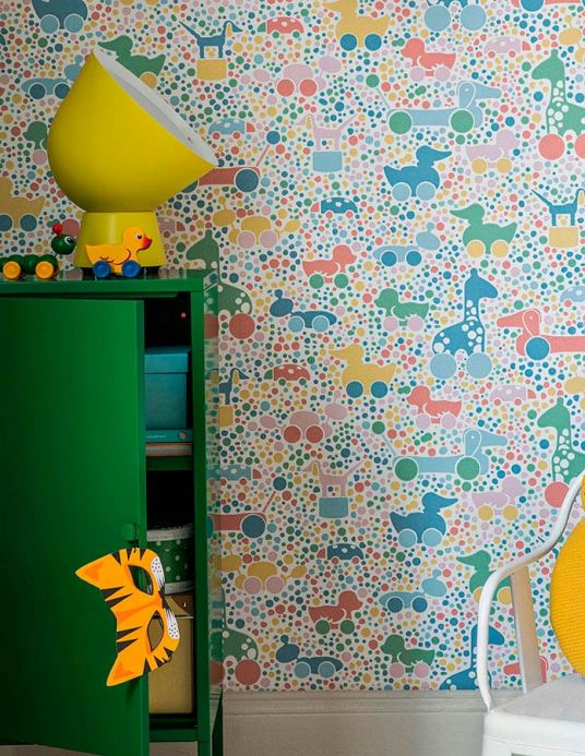 Papel de parede infantil Papel de parede Trilli multicolorido Ver quarto
