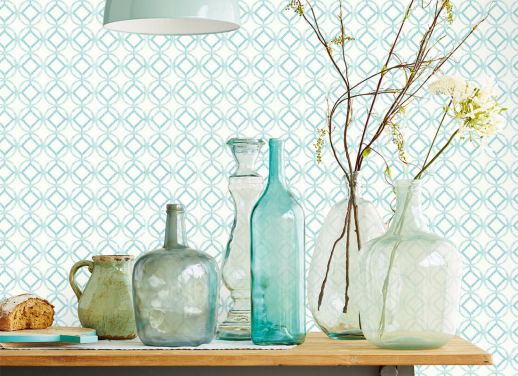 Wallpaper Larmuss mint turquoise Room View