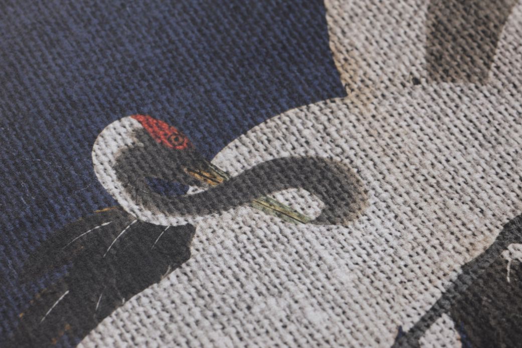 Bird Wallpaper Wall mural Tsuru dark blue Detail View