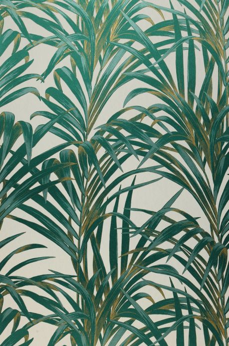 Papel pintado botánico Papel pintado Palmetto verde ópalo perla Ancho rollo
