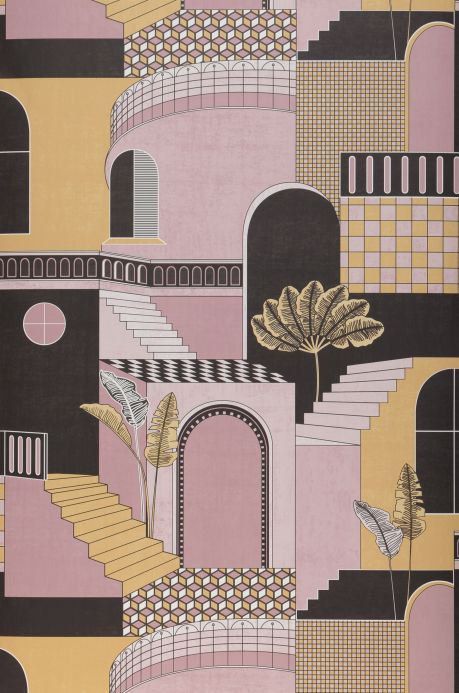 Papel pintado Art Decó Papel pintado Verney tonos de rosa Ancho rollo