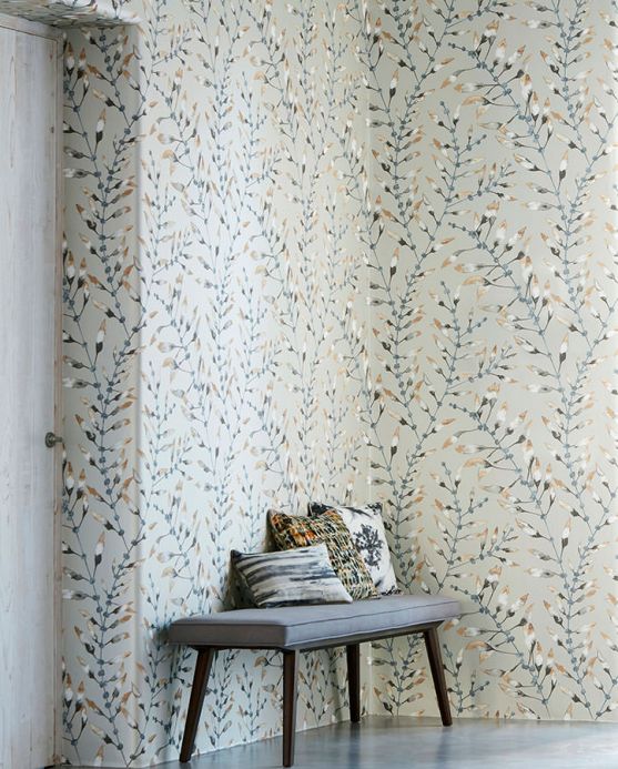 Botanical Wallpaper Wallpaper Mathea brown beige Room View