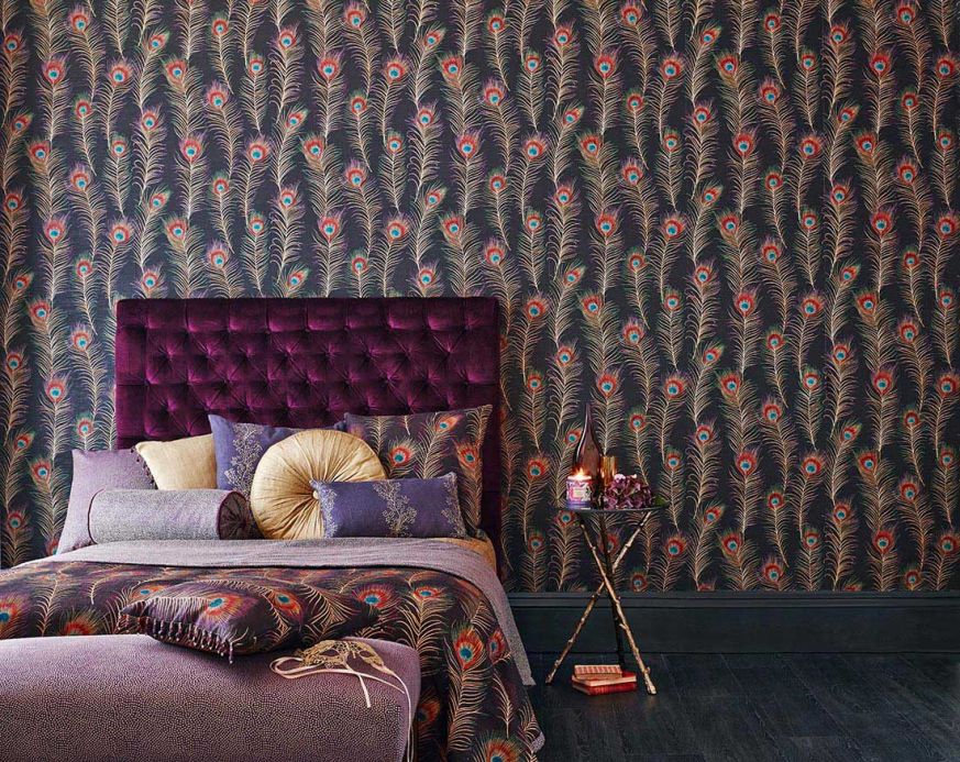 Funky Wallpaper Wallpaper Eistin anthracite Room View