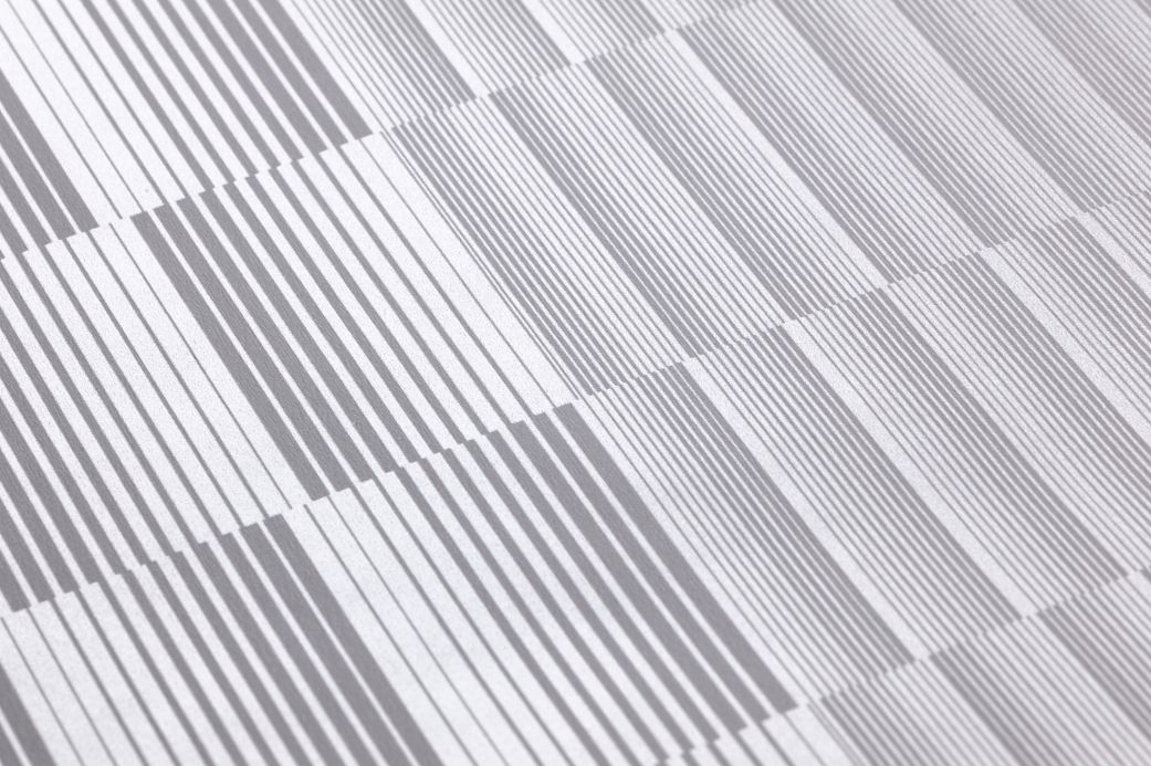 Papier peint vintage Papier peint Serika aluminium blanc Vue détail