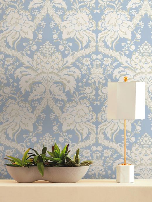Material Papel de parede Royal Artichoke azul claro Ver ambiente