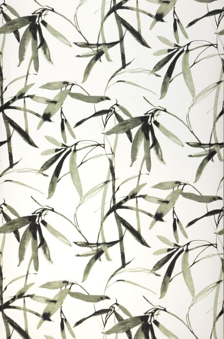 Carta da parati botanica Carta da parati Bamboo Leaves toni di verde Larghezza rotolo