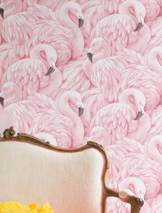 Archiv Tapete Flamingo Dreaming Hellrosa Raumansicht