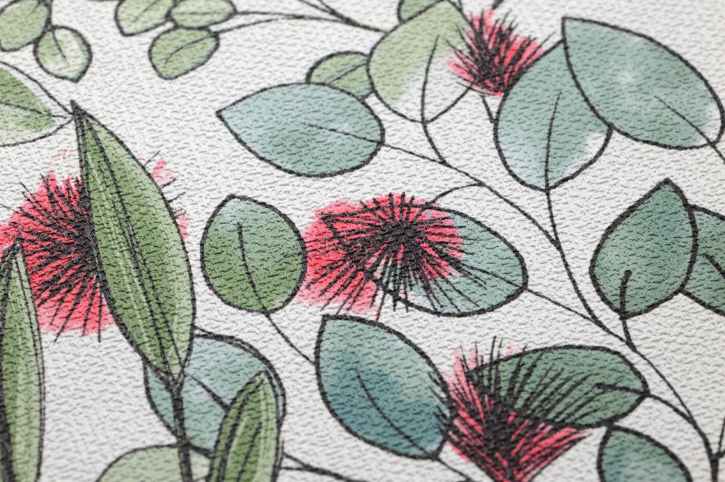 Botanical Wallpaper Wallpaper Macrame shades of green Detail View
